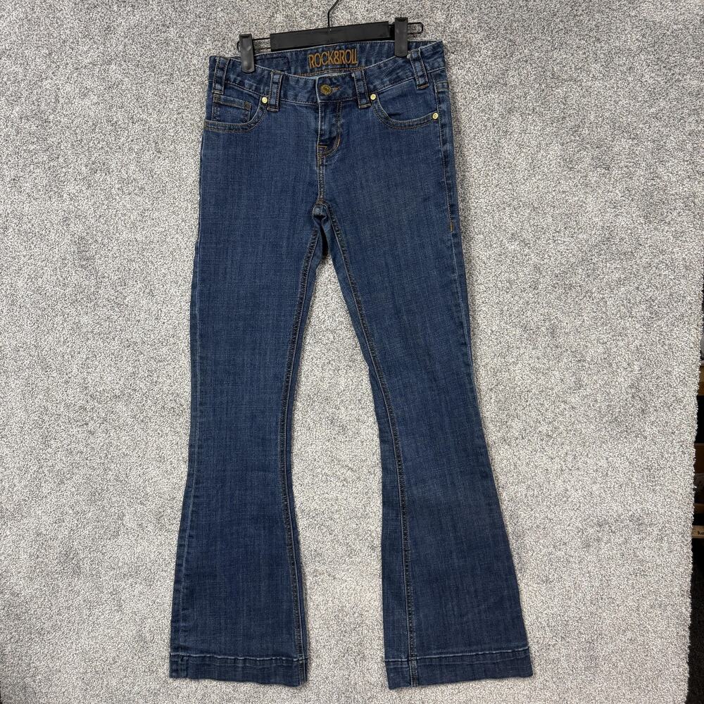 Rock And Roll Cowgirl Trouser Bootcut Jeans 28x36 Blue Low Rise Stretch Western